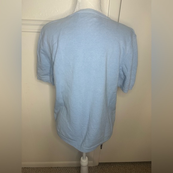 Alfred Dunner Embroidered Floral Light Blue Sweater size XL - Picture 5 of 8